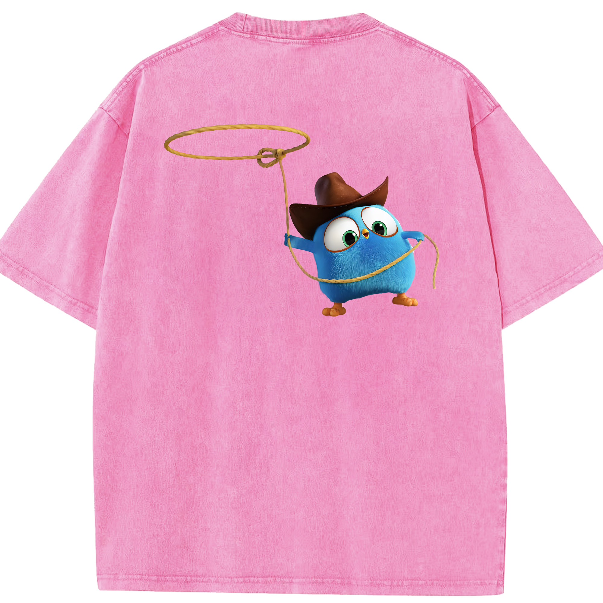 （画像用） Angry Birds アングリーバード 綿100% ヴィンテージ風 半袖Tシャツ（背面プリント）